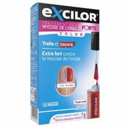 Excilor traitement de la mycose de l'ongle Forte Color Rouge Corail 30ml