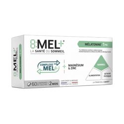 8Mel+ Mélatonine 1 mg 60 comprimés bi-couches