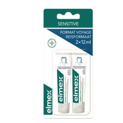 Elmex Sensitive Dentifrice Format Voyage Lot de 2 x 12 ml