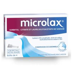 Microlax solution rectale pour adulte 4 unidoses