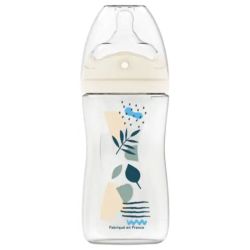 Dodie biberon tétine perforée anti colique bleu 270 ml 0-6 mois