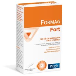 Pileje Formag Fort 360mg magnésium goût pêche 15 sticks