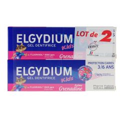 Elgydium Kids gel dentifrice protection caries 3/6 ans  2 x 50 ml