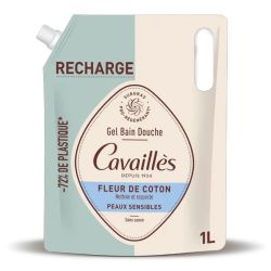 Rogé Cavailles fleur de coton gel bain douche peau sensible recharge 1 litre