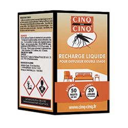 Cinq sur Cinq recharge liquide pour diffuseur anti-moustiques double usage 35ml