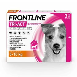 Frontline Tri-act Spot-on chien de 5-10kg 3 pipettes de 1ml