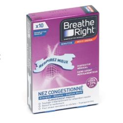 Breathe Right Sensitive petit/moyen  10 bandelettes nasales