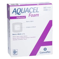 Aquacel Foam non adhésif Pansement hydrocellulaire 8X8 cm Boite de 10 pansements