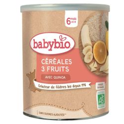 Babybio Céréales 3 Fruits dès 6 mois 220 g