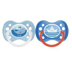 Dodie duo sucette + 6 mois silicone n°a14 motifs aléatoires