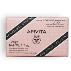 Apivita savon à la rose et au Poivre Noir 125g