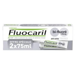Fluocaril Dentifrice Bi-fluore Blancheur Anti-caries 2x75ml