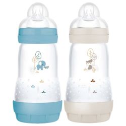 Mam 2 biberons Easy Start 260 ml 2 mois et + débit 2 Océan Sable
