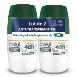 Etiaxil déodorant anti-transpirant végétal 48H noix de Coco Bio 2x50ml
