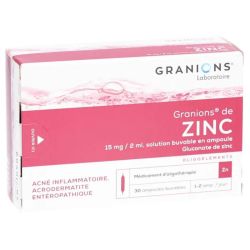 Granions Zinc Oligoéléments 30 ampoules buvables