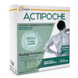Actipoche Coussin Thermique Argile Multizones Soulagement polyvalent à chaud ou à froid 12.5 × 27cm