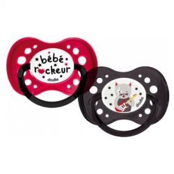 Dodie 2 Sucettes Anatomiques Silicone 18 Mois et + Modèle Bébé Rockeur