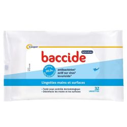 Baccide 32 Lingettes Désinfectantes Mains et surfaces