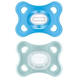 MAM Comfort 2 Sucettes Silicone 2-12 Mois Bleu