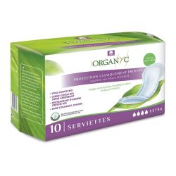 Organyc Serviettes Extras pour fuites urinaires 10 serviettes extra