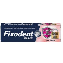 Fixodent Pro plus crème adhésive barrière anti-particules Gôut Neutre 40g