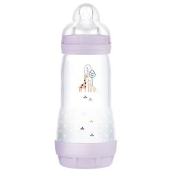 MAM Biberon Easy Start 320 ml 4 Mois et + Débit 3 Rapide Lilas