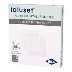 IBSA Ialuset Acide Hyaluronique 10 Compresses Imprégnées