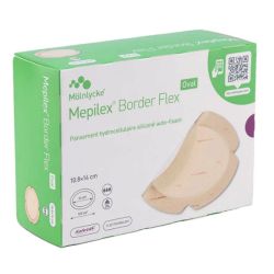 Mepilex Border Flex Oval pansement hydrocellulairel10,8X14cm 16 pansements