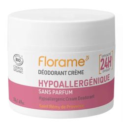Florame déodorant crème hypoallergénique sans parfum Bio 50 g