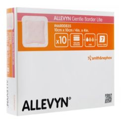 Allevyn Gentle Border Lite Carré pansement adhésif siliconé 10X10 cm 10 pansements