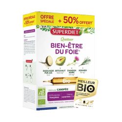 Superdiet Quatuor Chardon Marie Bien-Être du foie Bio 20 Ampoules + 10 Offertes