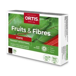 Ortis Fruits & Fibres Forte transit intestinal 24 cubes à mâcher