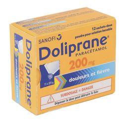 Doliprane 200 mg poudre en sachets12 sachets