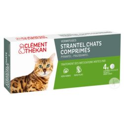 Clement Thékan Strantel vermifuge chat 4 comprimés