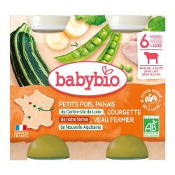 Petit pot menu petits pois panais courgette & veau 2 x 200 g