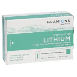 Granions Lithium oligoélément 30 ampoules buvables