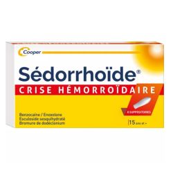 Sédorrhoïde crise hémorroïdaire 8 suppositoires