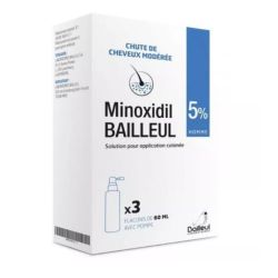 Bailleul Minoxidil 5% solution cutanée 3x60ml