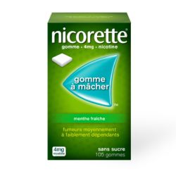 Nicorette 2mg gomme menthe fraîche 105 gommes à mâcher