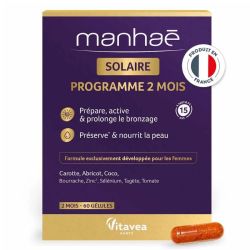 Manhaé solaire autobronzant programme 2 mois 60 gélules