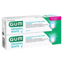 Gum Original White dentifrice anti tache Lot 2x75ml