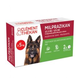 Clément Thékan Milprazikan Vermifuge Chien de plus de 5kg, 2 comprimés pelliculés