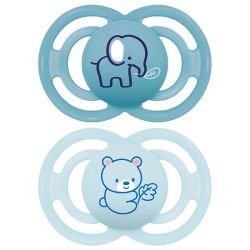 MAM 2 Sucettes Perfect Animaux 6 Mois et + Éléphant et Ours