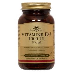 Solgar Vitamine D3 1000 UI (25mcg) 100 comprimés