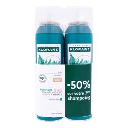 Klorane Shampoing sec purifiant à l'ortie teinté cheveux gras 2x150ml