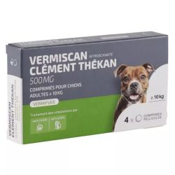Clément Thékan Vermiscan 500mg vermifuge chien jusqu'à 45kg 4 comprimés