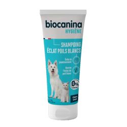 Biocanina Shampoing éclat poils blancs chien chat 200 ml