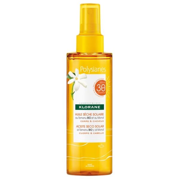 Solaire Tamanu Bio et Monoï Huile sèche SPF30 200 ml