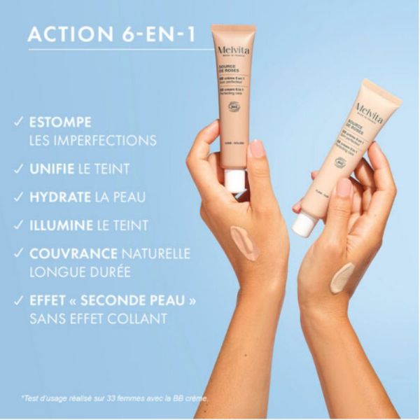 Melvita Source de Roses BB Crème 6 en 1 teinte claire 40ml