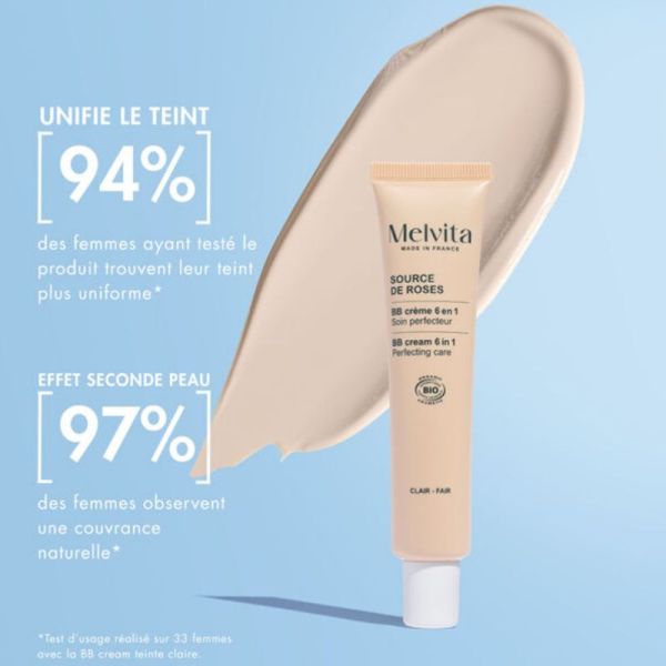 Melvita Source de Roses BB Crème 6 en 1 teinte claire 40ml